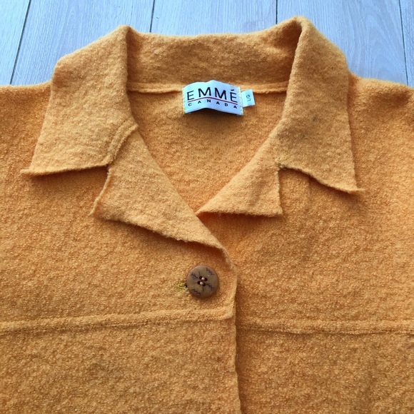 Vintage Emme Canada 100% Wool Textured Shirt Jacket Size L - Picture 5 of 12